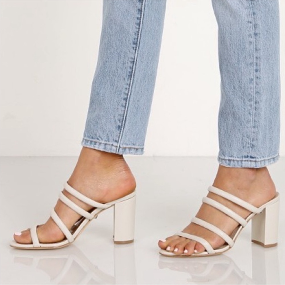 NWOB Schutz Felisa Strappy Heeled Sandal in Pearl | Size 8.5